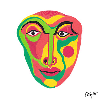 Tete Homme au Posca CatMat